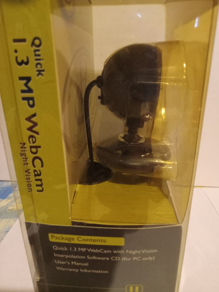 Webcam With Night Vision Quick 1.3 MP Built In Microphone Includes Manual