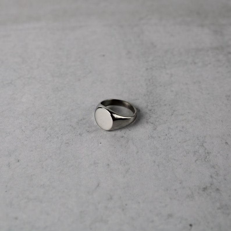 Signet Ring Solid 925 Sterling Silver rectangle silver ring geometric Ring All S