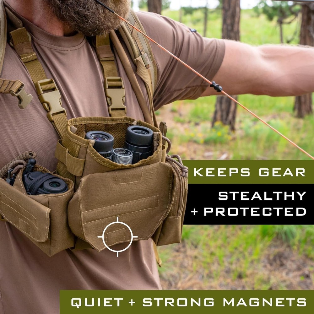 Waterproof Binocular Harness Chest Pack Lightweight Bino Harness W/ Rangefinder