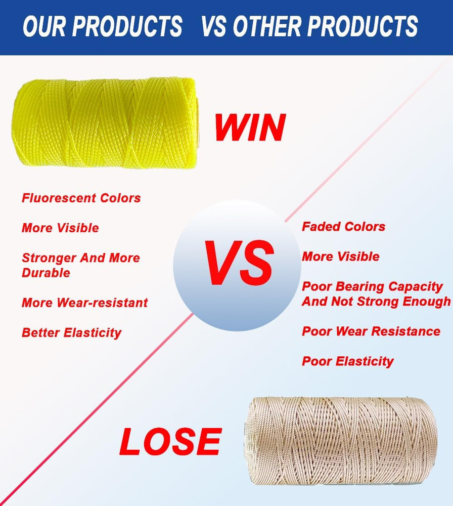 3 Rolls Mason Line String Line #18 Braided Nylon String,Nylon Twine Construction