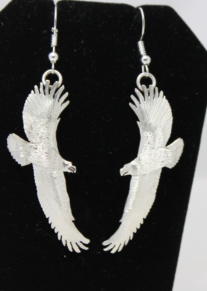 Sterling Silver Flying Eagle Earrings