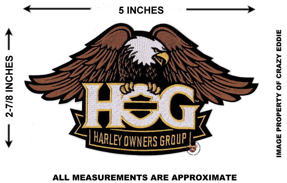 HOG EAGLE BANNER VEST PATCH 5 INCH HARLEY DAVIDSON OWNERS GROUP SMALL