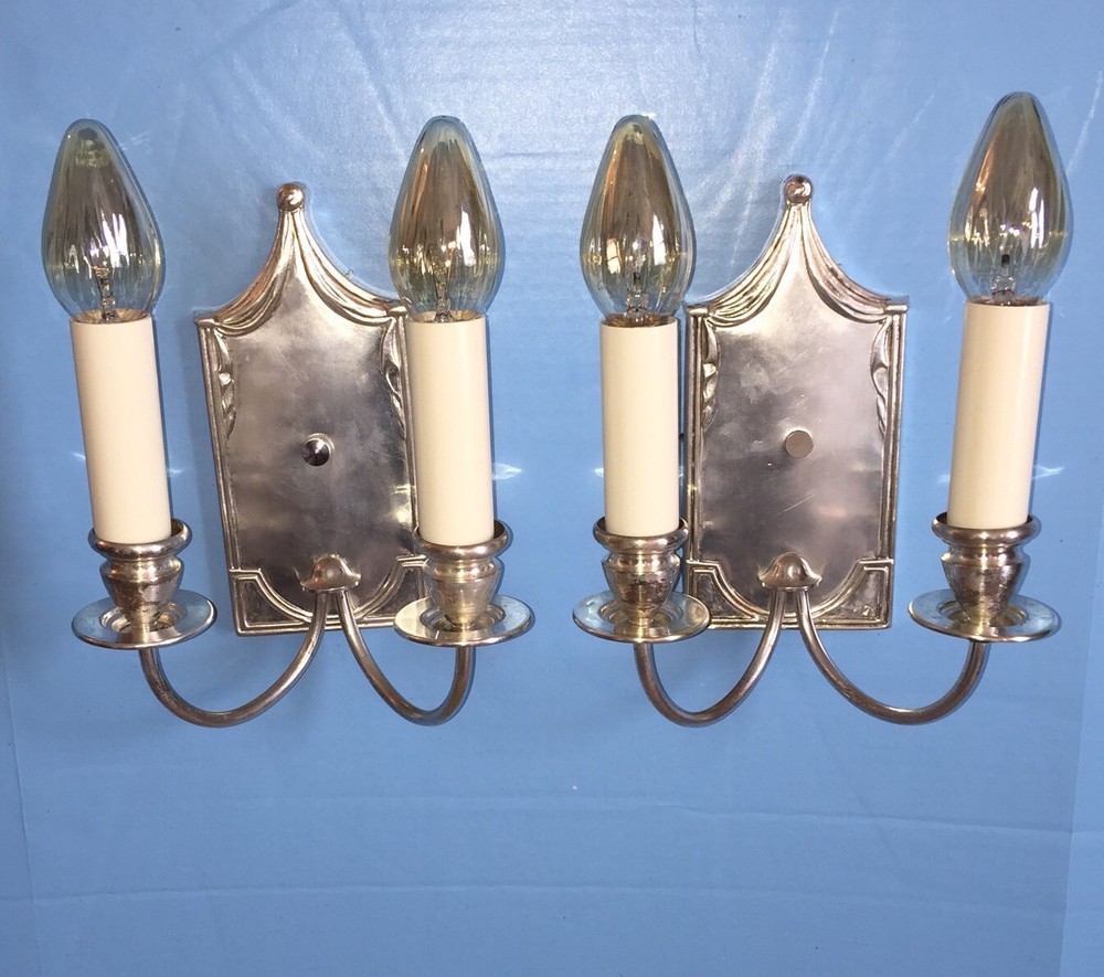 2 Beautiful Sconces Vintage Antique Wired Pair 2K