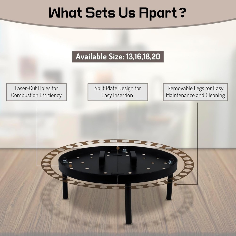 FEBTECH 20" Mild Steel Thick Baffle Plate with Detachable Legs