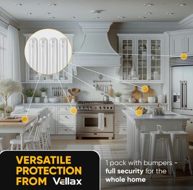 Vellax Clear Silicone Wall Protectors - 4 Pieces Set