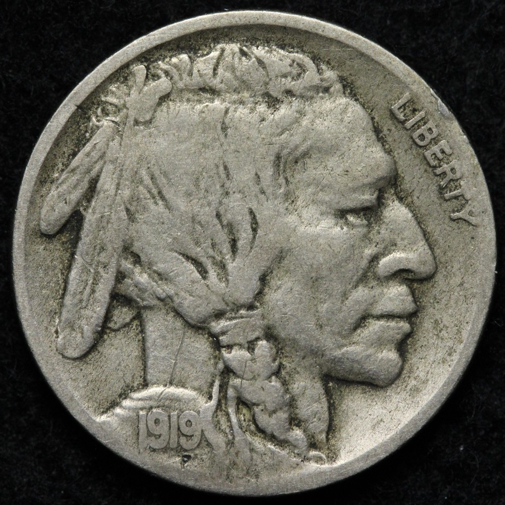 1919-D Buffalo Nickel FINE E164 WTCN