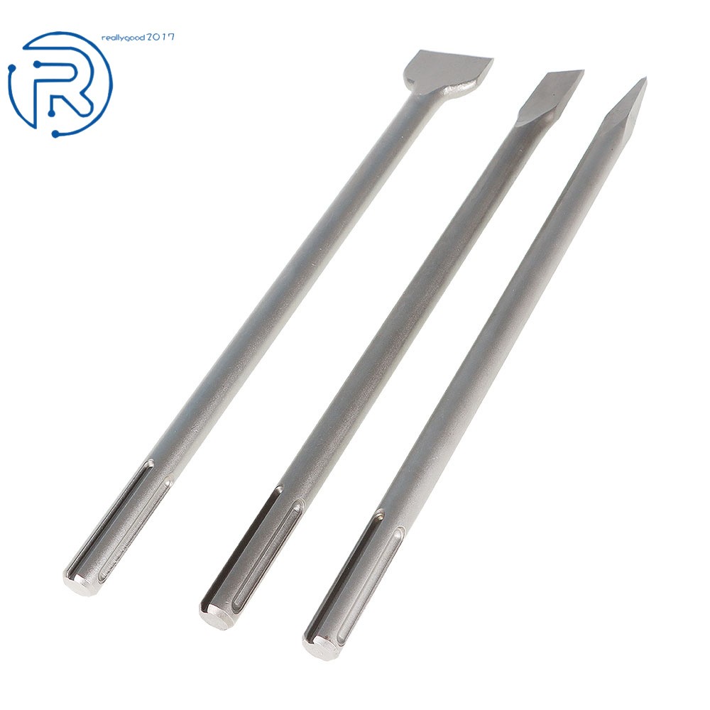 3 Pack Durable 16" SDS Max Bits Set Long-Point Chisel Flat Chisel Scaling Chisel