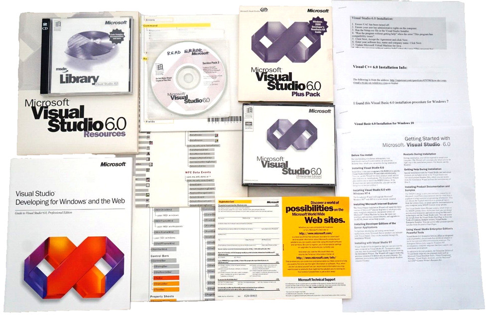 Microsoft Visual Studio Enterprise 6.0 6 Windows 95 ~ 11 Retail 10 CD's KEY #2