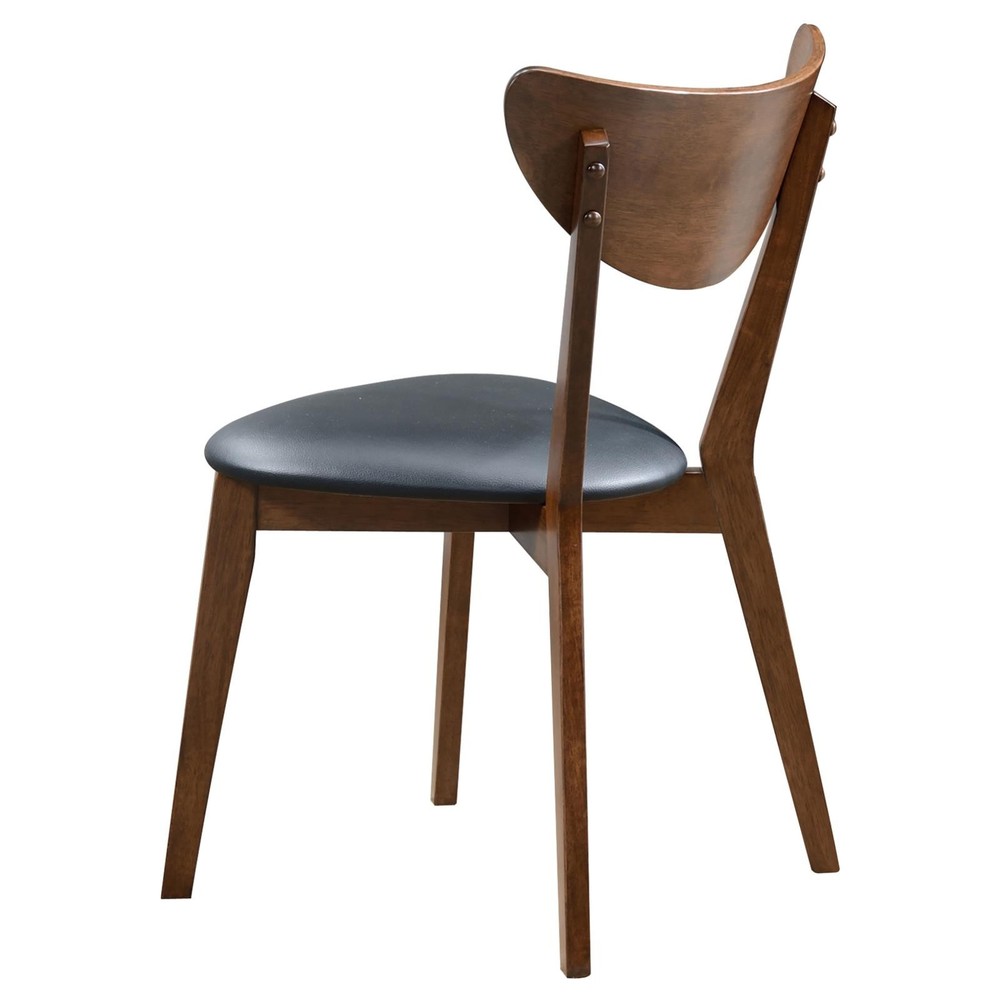 Dark Walnut and Black Open Back Side Chairs