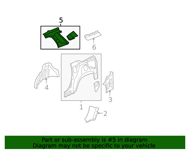 Genuine GM Passenger Side Quarter Upper Inner Panel 20934430