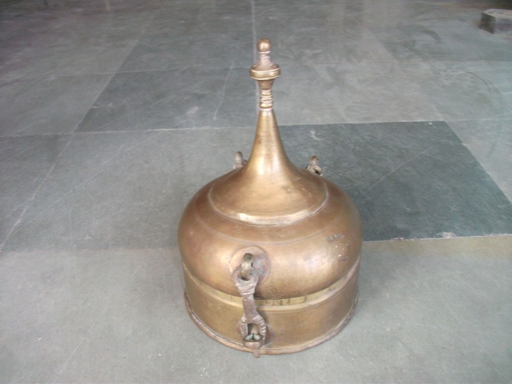Vintage Brass Conical Shape Handcrafted Unique Shape Box, Nice Patina