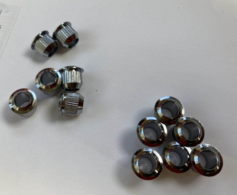 Two Sets Chrome Electric Guitar Tuner Bushings/Ferrules- 6mm Inside Diameter