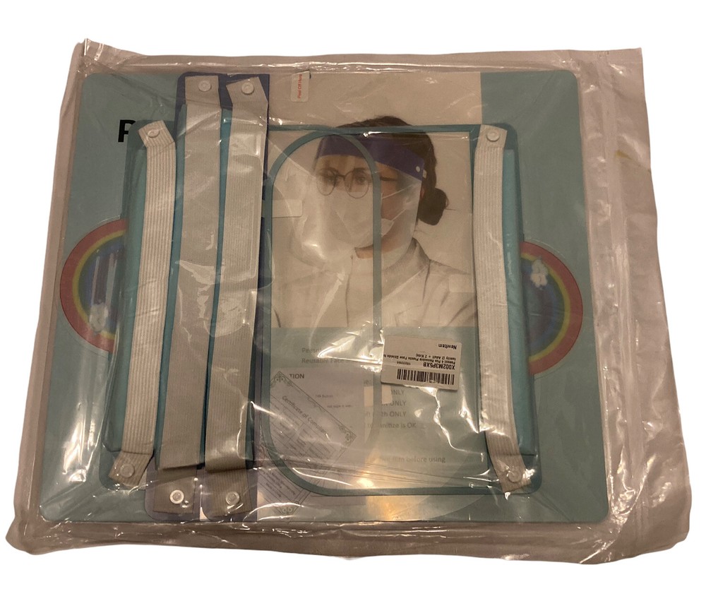 Peesnt 4 Piece Reusable Plastic Face Shields New 4 Pack
