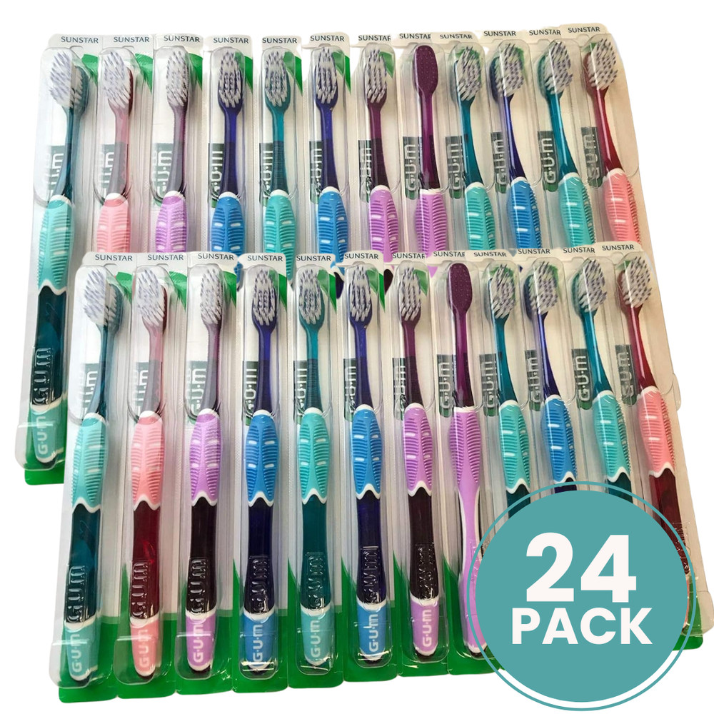 24-PK GUM Technique Deep Clean Bulk Toothbrush Sensitive Compact 527 Ultra Soft