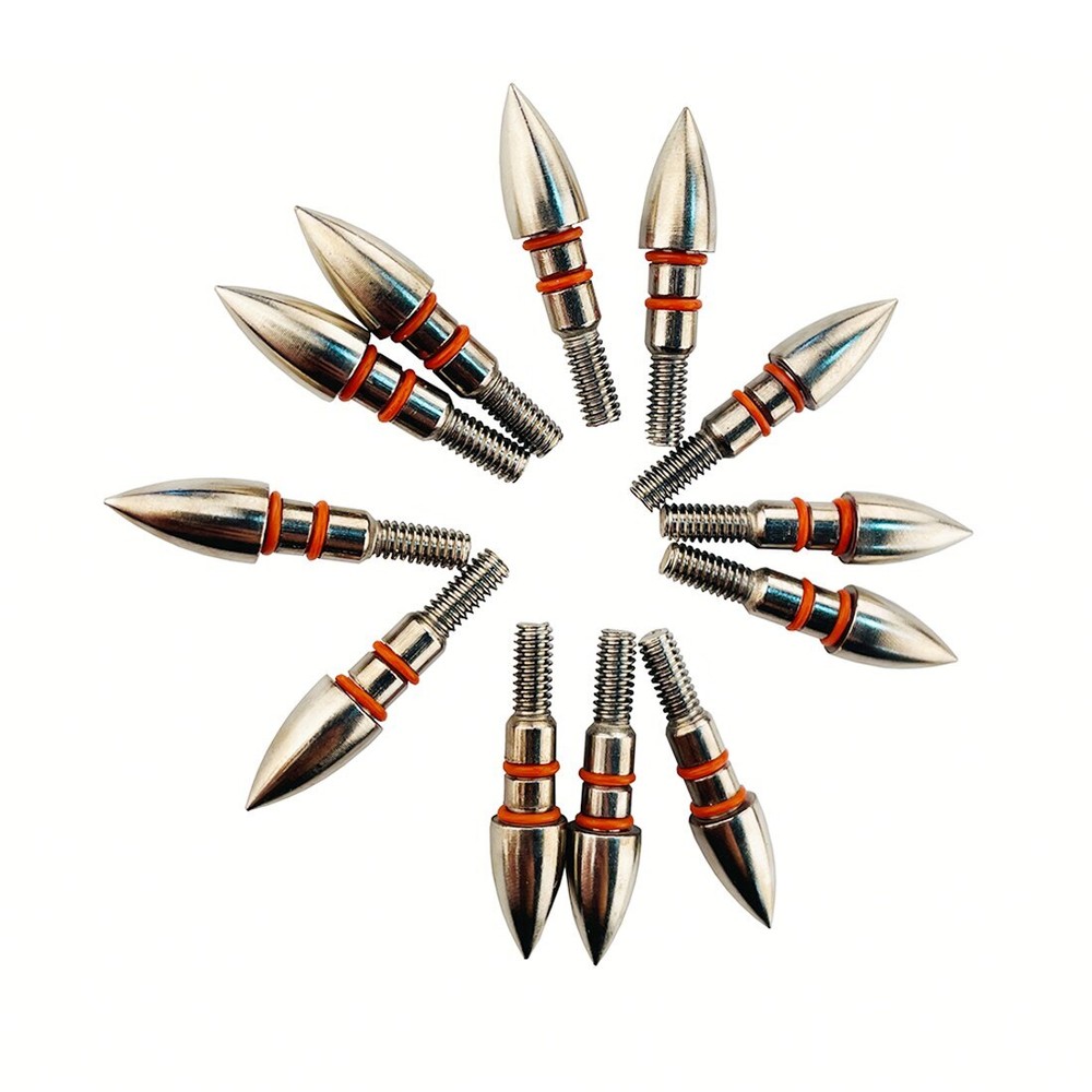 24pcs Archery ID6.2mm Arrow Points Tips Target 75/100GR Rubber Ring Compound Bow