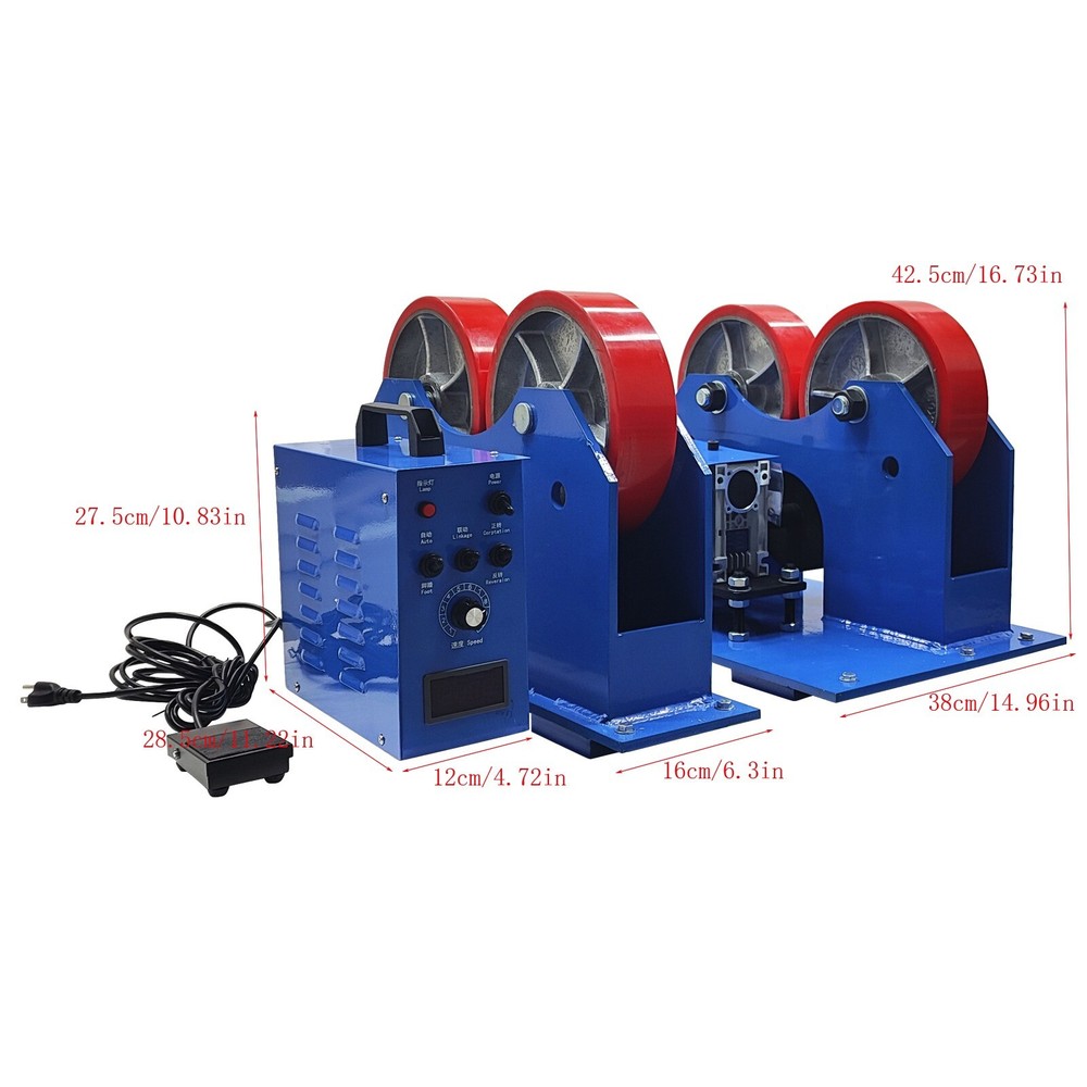 4400LBS Welding Roller Rack Digital Display Welding Turning Rolls Linkage Roller