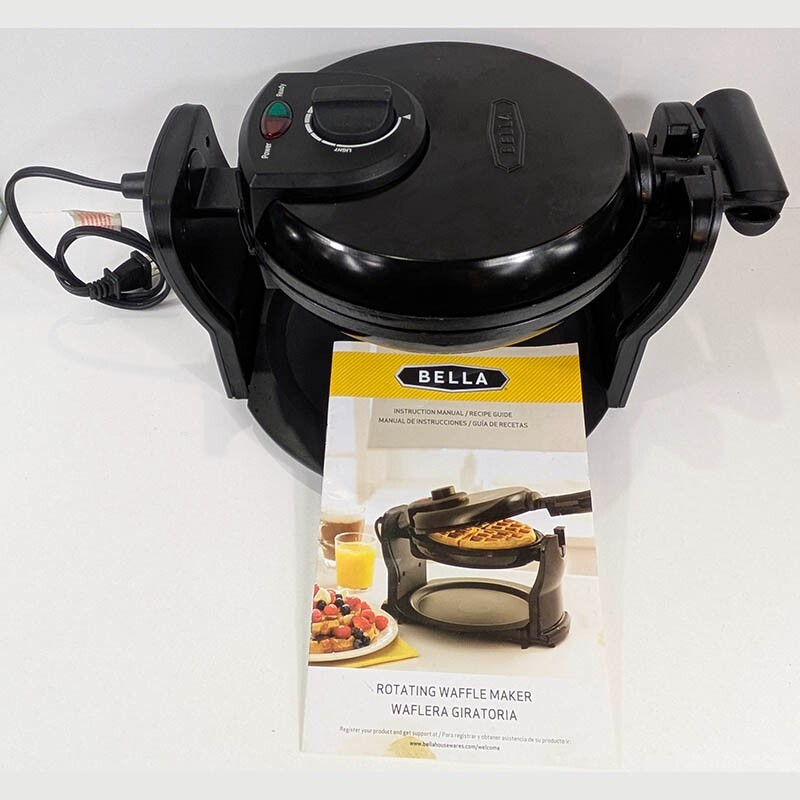 Bella Rotating Belgian Waffle Maker TSK-2126BW Non Stick Chaffles Breakfast