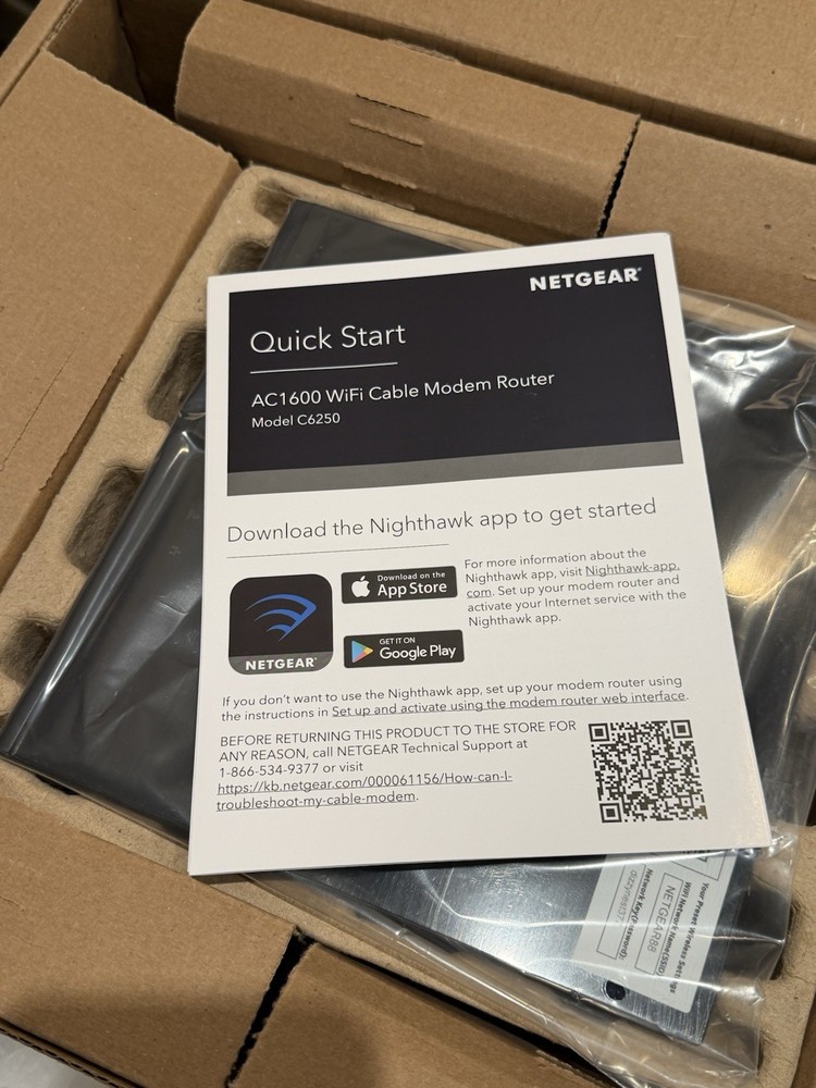 NETGEAR AC1600 WiFi Cable Modem Router