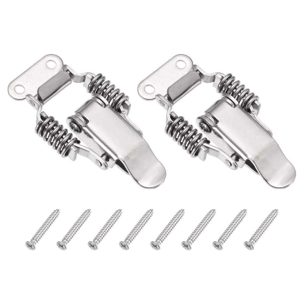 Stainless Steel Spring Loaded Toggle Latch, (S,Silver) (2 Pcs)