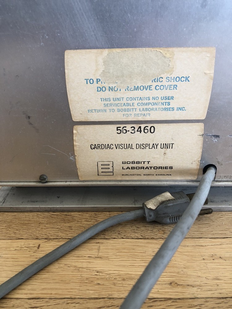 Vintage BOBBITT LABORATORIES Cardiac Display Unit FOR DISPLAY NOT WORKING