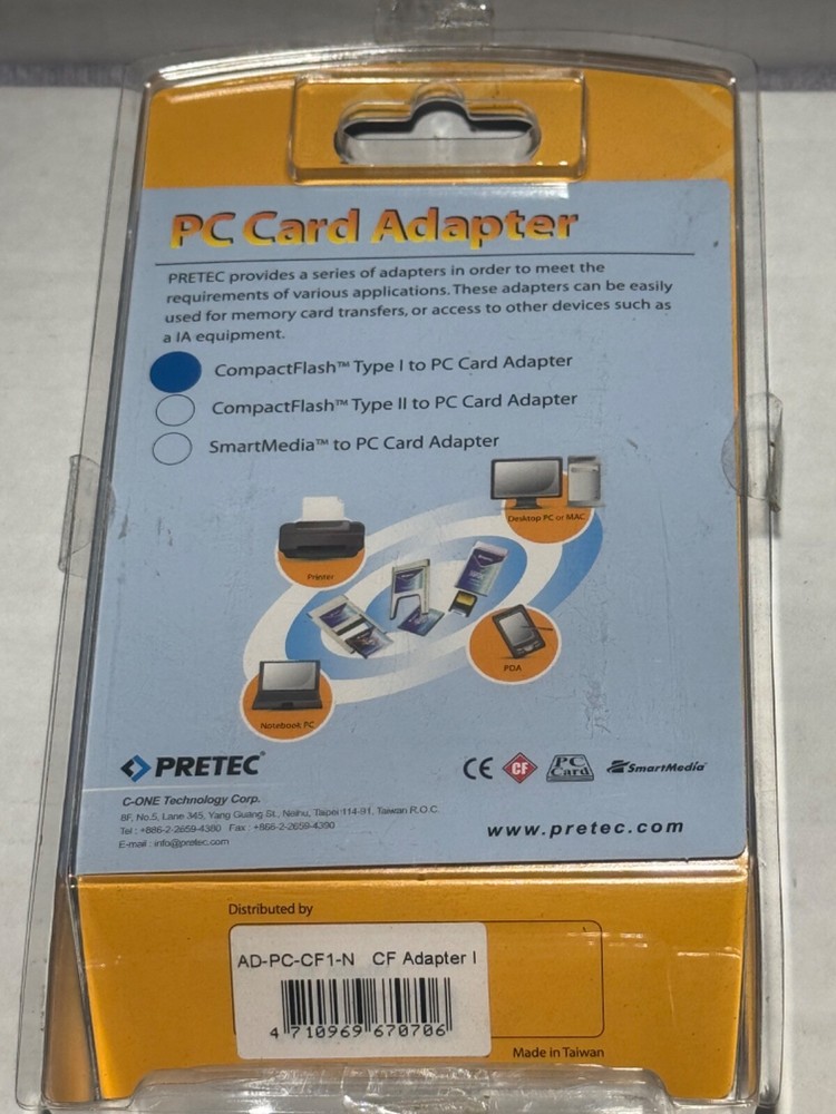 PRETEC Compact Flash to PC Card Adapter - AD-PC-CF1-N: CF Adapter 1