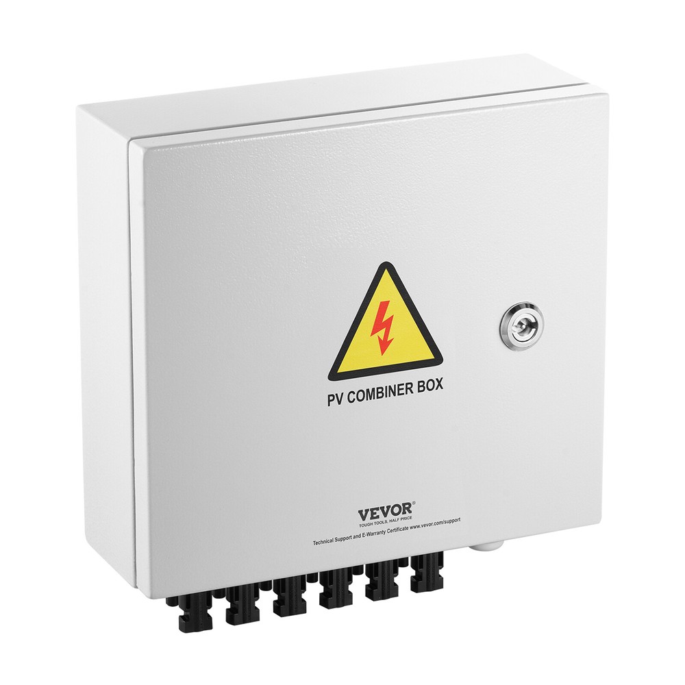 VEVOR Solar PV Combiner Box 6 String 15A for Solar Panel System Steel Case IP65