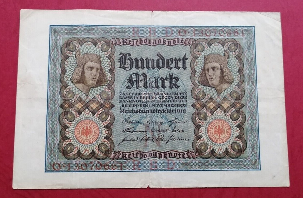 GERMANY 100 Mark 1920 banknotes Circulated