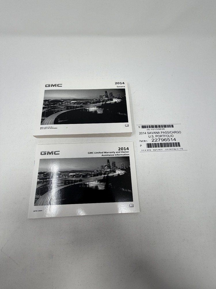 2014 GMC Savana Owners Manual OEM Complete Set
