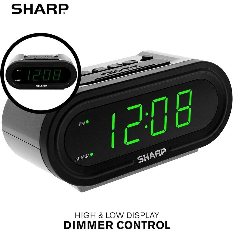 Digital Alarm Clock Automatic Time Set DST Backup Battery Indoor Dimmer Control