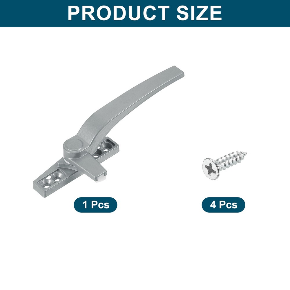 Casement Window Locking Handle Right Hand for Windows Silver Gray