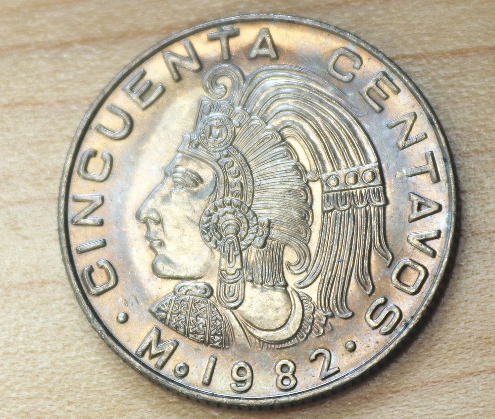 1982 Mexico 50 Centavos Cuauhtémoc Unc.