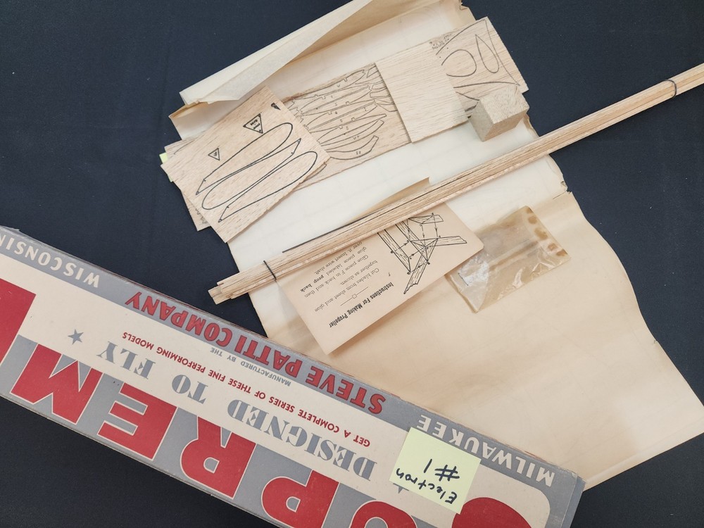 Vintage Balsa model plane kit Steve Patty Electron #1