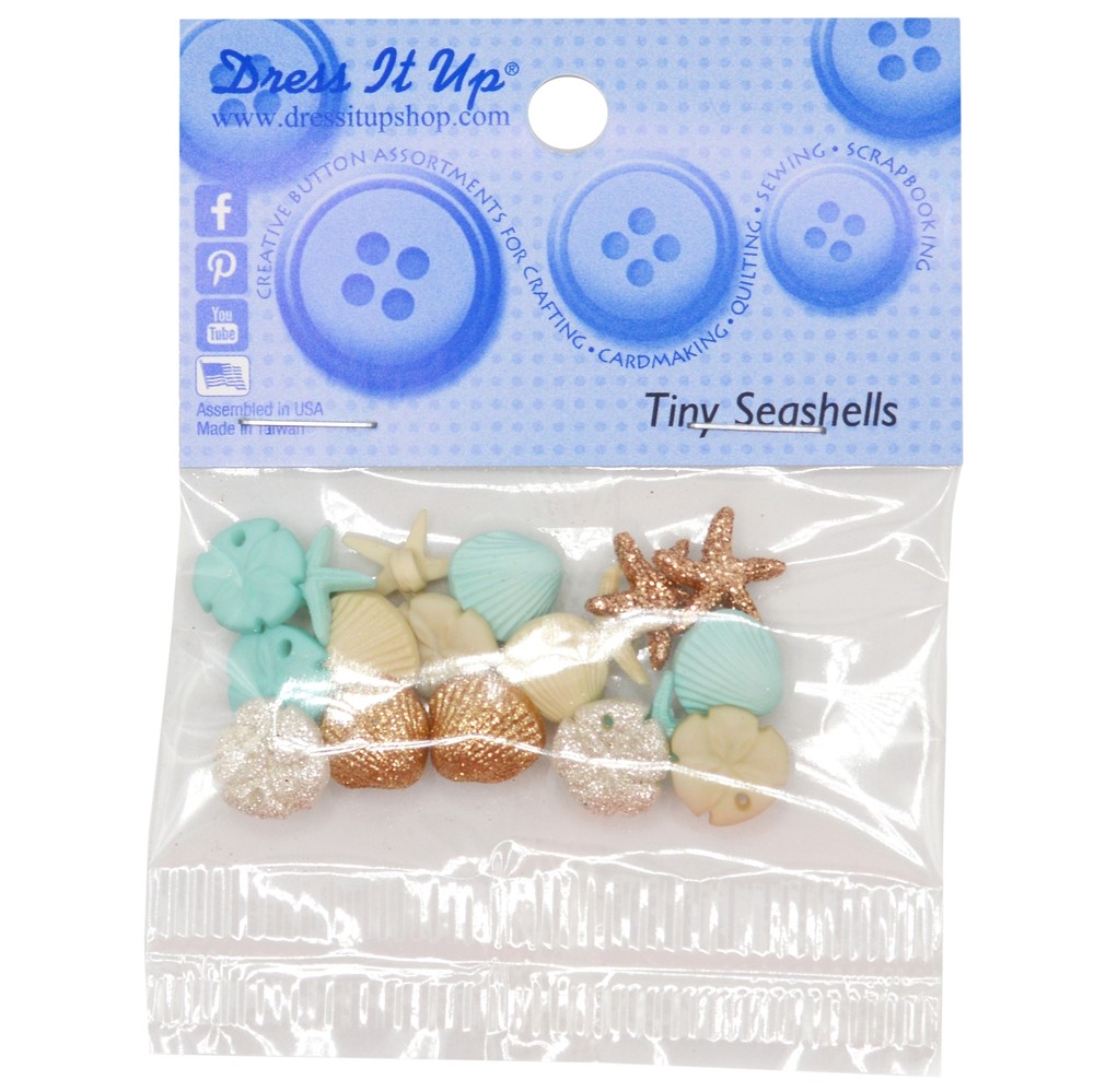 Dress It Up Embellishments-Tiny Seashells - 6 Pack