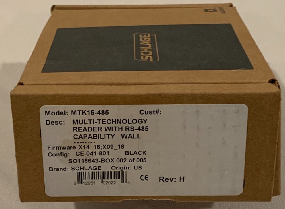 Schlage MTK15-485 Multi-Technology Reader, Black