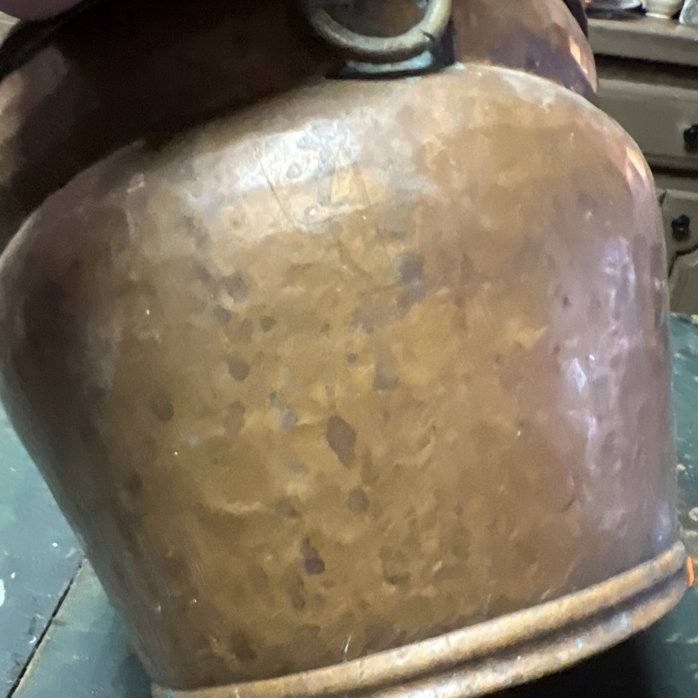 Hand Hammered Copper Pot w/Handles Patina