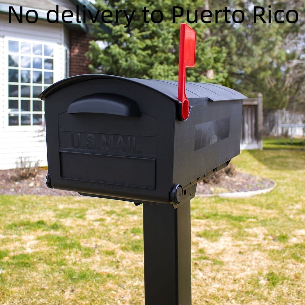 Mailboxes Patriot Plastic, Large, Post-Mount Mailbox in Black