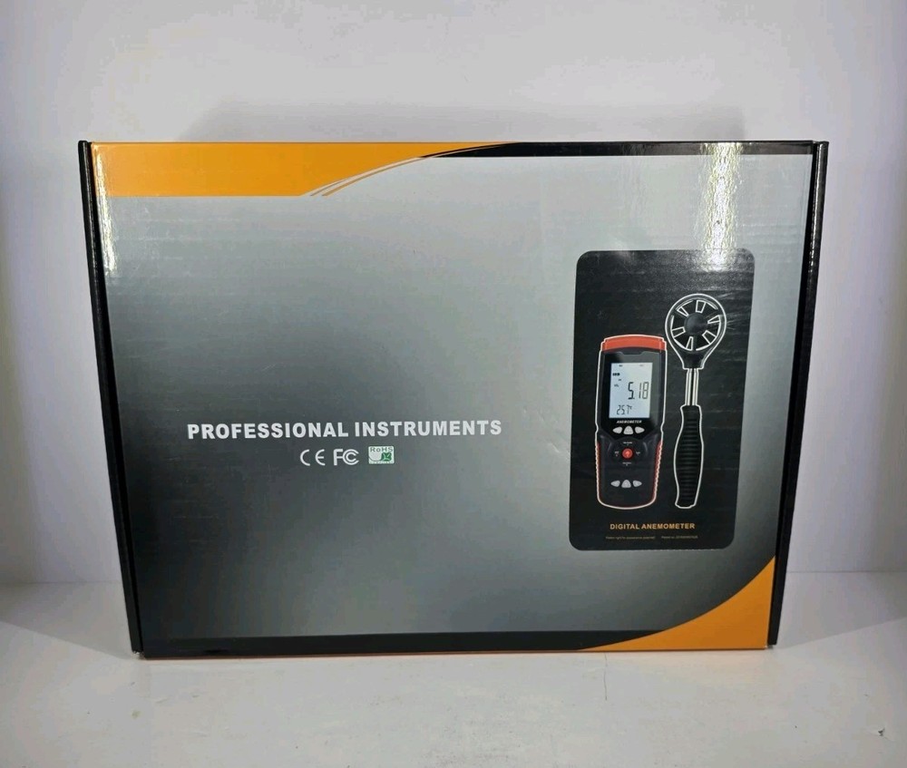 Digital Anemometer Wind Speed Meter for Current Wind Speed Temperature Open Box