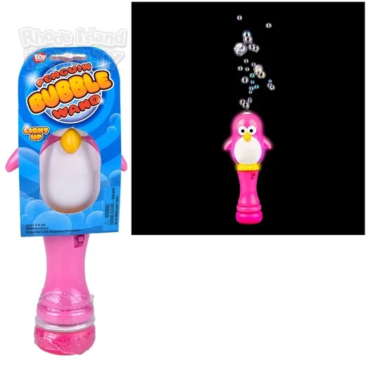 RI 8" Penguin Light-Up Bubble Wand