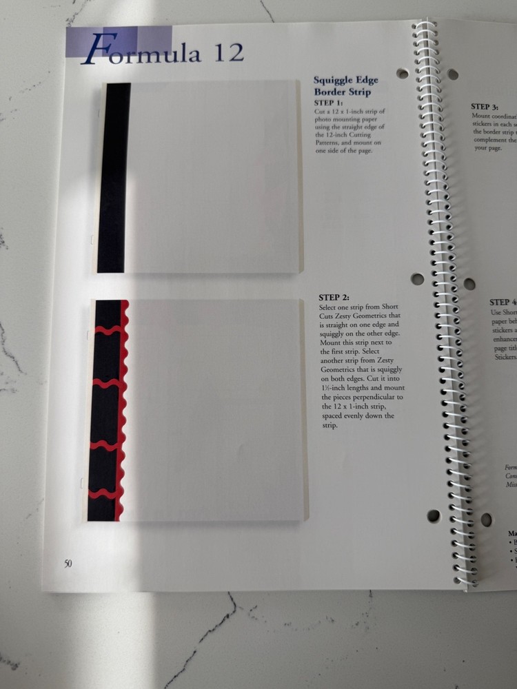 Creative Memories Fast Formulas Third Edition w/Journaling Box Section Layouts