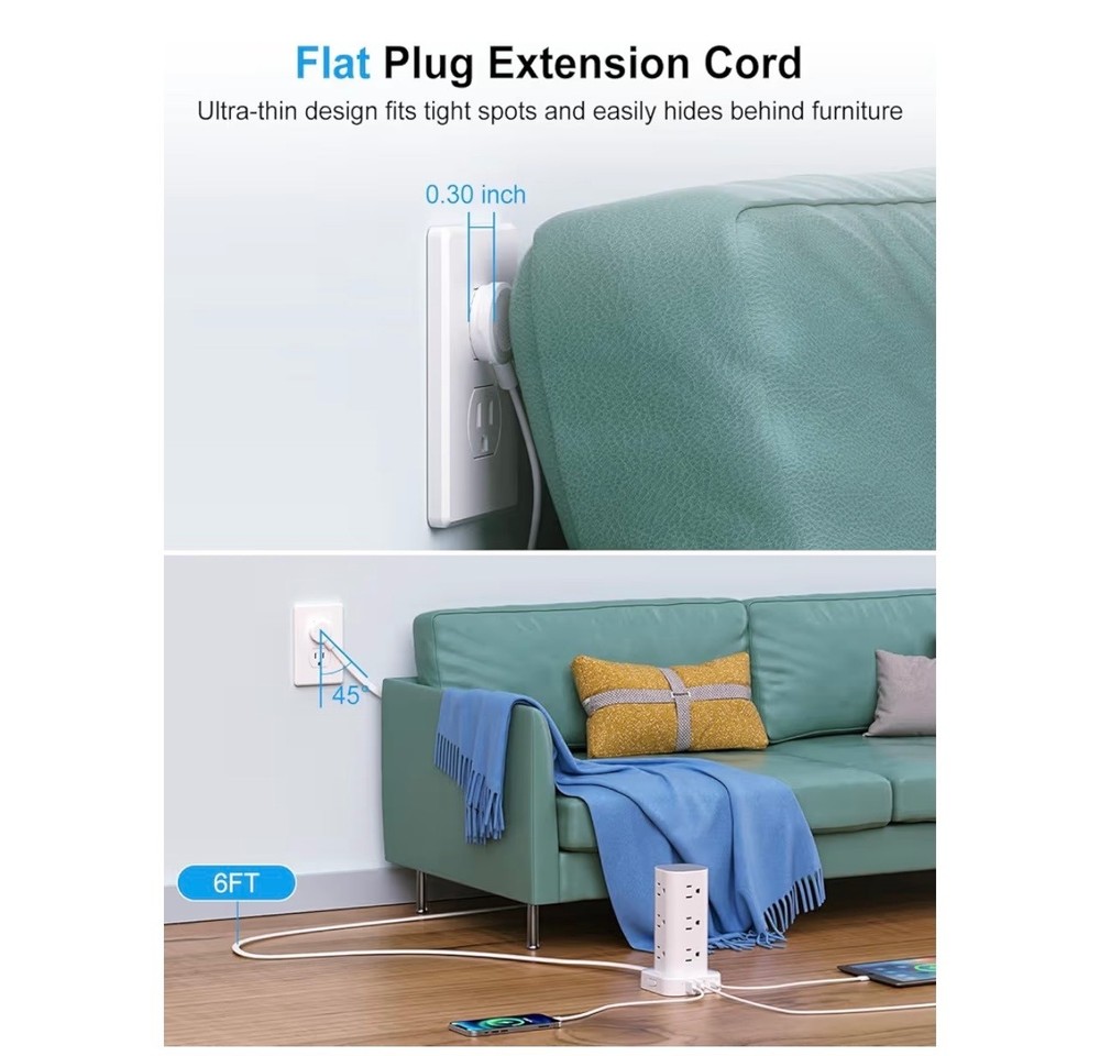 power strip tower with multiple outlets