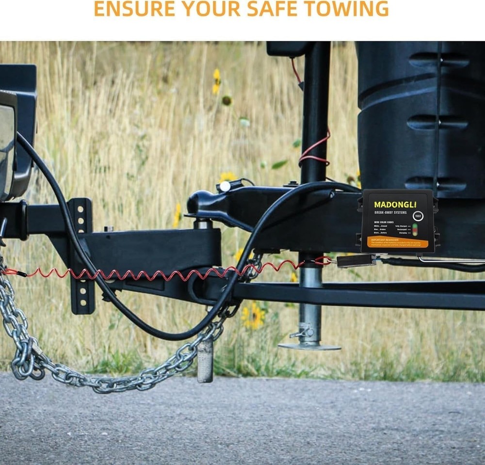 Trailer Electric Break Away Brake Kit 12V Battery Charger Breakaway