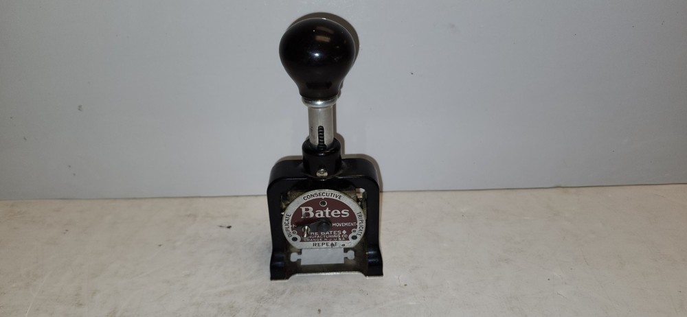 Vintage Bates Numbering Machine 6 Wheels Style E automatic Numerical Stamper