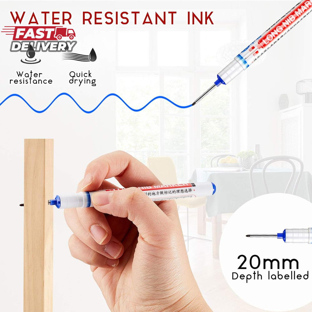 Zonon Multi-Purpose Deep Hole Marker Deep Drill Hole Long Nib Marker Waterproof