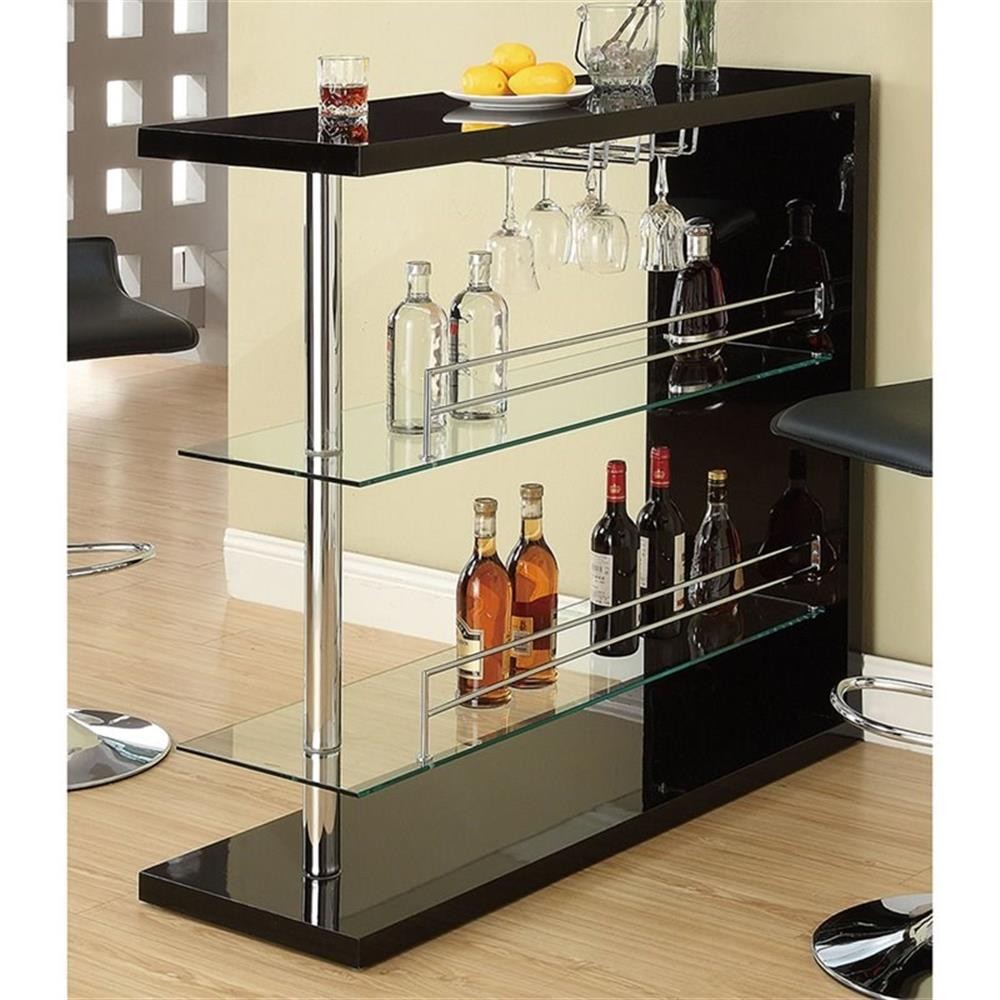 Prescott Rectangular Home Wine Table Black High Gloss