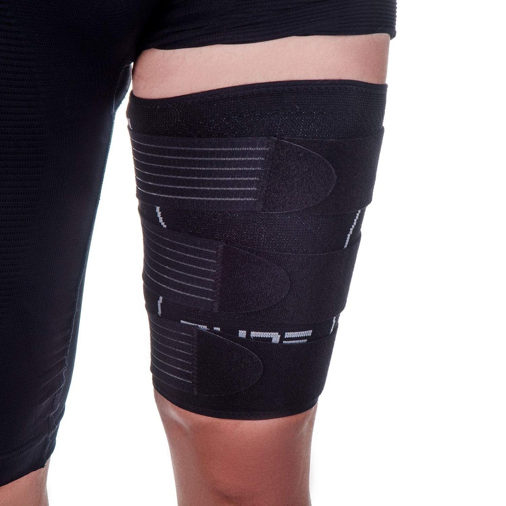 Pure Athlete Thigh Compression Sleeve – Adjustable Straps Quad Wrap Support Brac