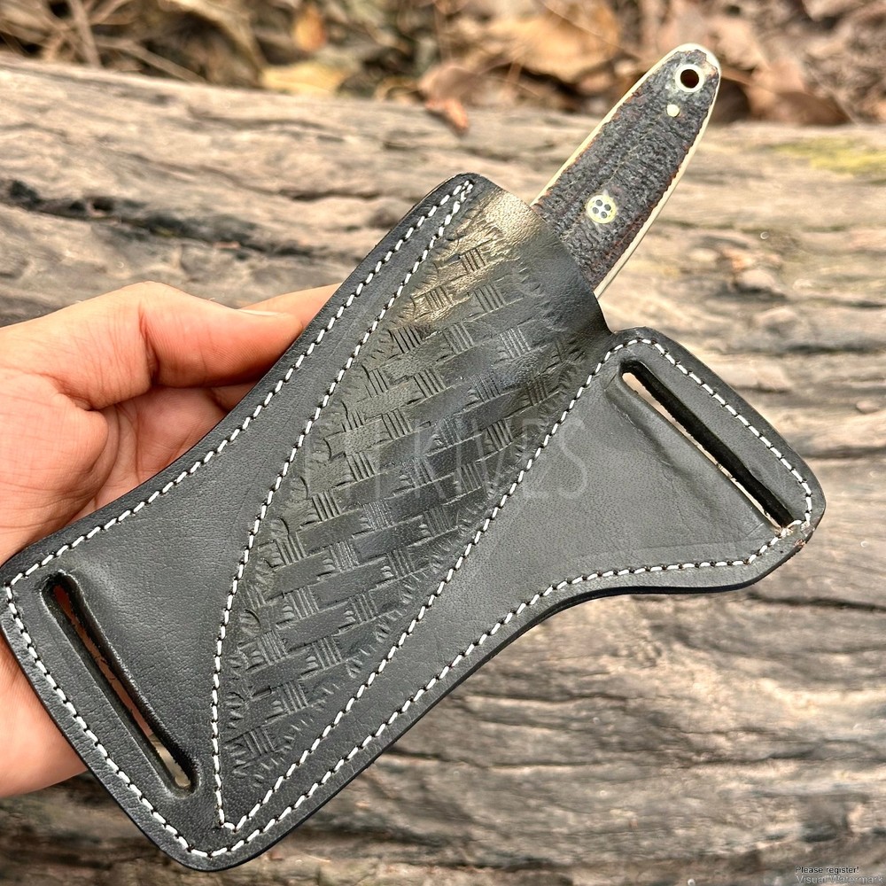 Custom Engraved Pure Leather Belt Loop Sheath for Fixed Blade & Skinner