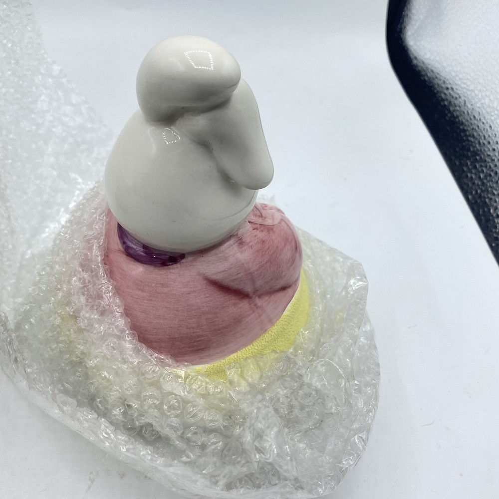 Easter Bunny Rabbit Ceramic Candy Jar W/ Felt Bottom NWOB