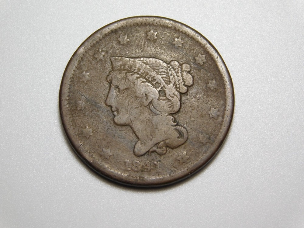 US COINS 1841 BRAIDED HAIR LARGE CENT