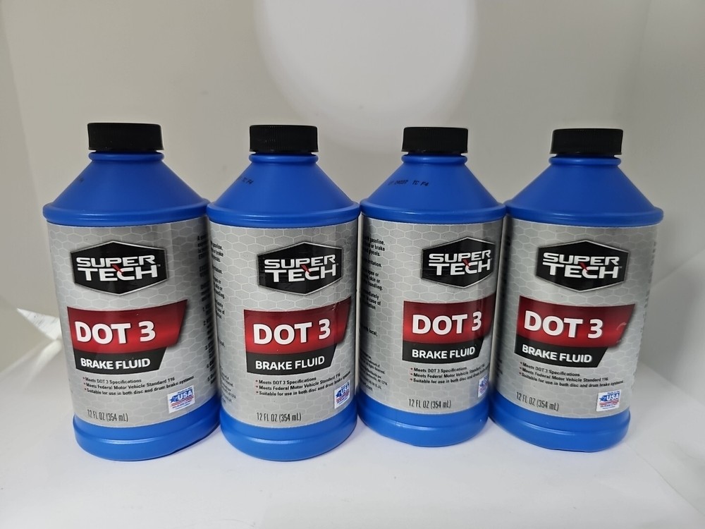 Super Tech DOT 3 Brake Fluid, 12 oz (4 Pack)