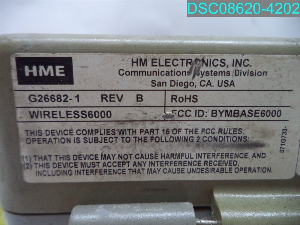 HME Wireless IQ BASE 6000 Drive Thru Intercom System Base Station & Power Supply